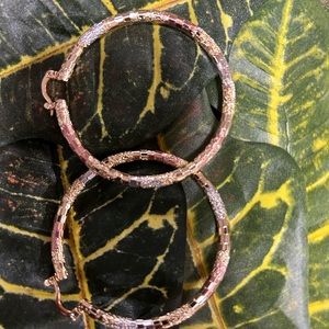 18K TRI - COLOR GOLD PLATED HOOP EARRINGS